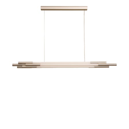 Suspension ORG Horizontal Small verre blanc / LED - L 130 cm - DCW éditions