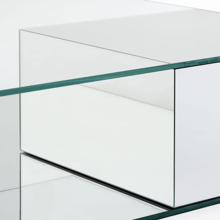 Table basse Ollie verre transparent / 120 x 120 cm - 2 tiroirs - Glas Italia