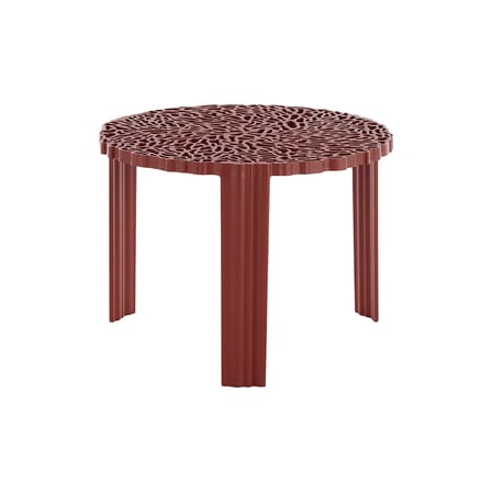 Table basse T-Table Medio plastique rouge / Ø 50 x H 36 cm - Kartell