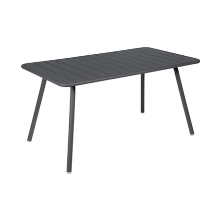Table rectangulaire Luxembourg métal gris / 143 x 80 cm (6 personnes)  - Trou parasol - Fermob