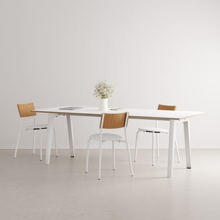 Table rectangulaire New Modern  / 220 x 95 cm - Stratifié / 10 à 12 personnes - TIPTOE