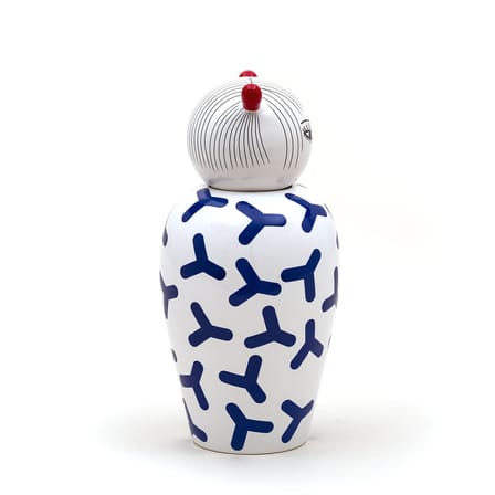 Vase Canopie Zoé keramik blau weiß / mit Deckel - Seletti