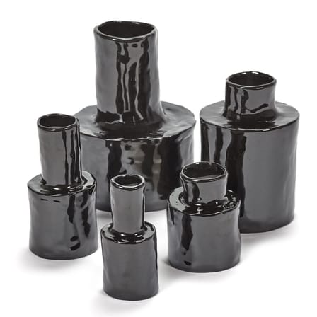 Vase Héléna 3 céramique noir / Ø 7 x H 14 cm - Mini - Serax