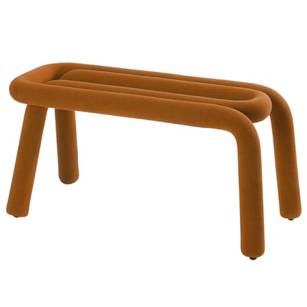 Banc rembourré Bold tissu marron / L 100 cm - Moustache