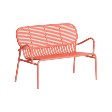 Banquette Week-end métal orange / Aluminium - L 114 cm - Petite Friture