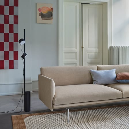 Canapé droit Outline tissu beige / 3 places- L 220 cm - Muuto