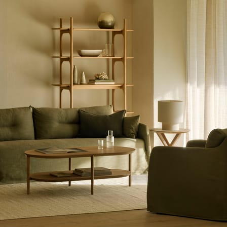 Canapé droit Weave tissu vert / 3 places - L 244 cm - Ethnicraft