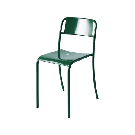 Chaise empilable Patio métal vert / Tôle pleine - Tolix