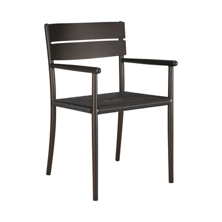 Fauteuil de repas Elin métal marron / Assise corde - Ethnicraft