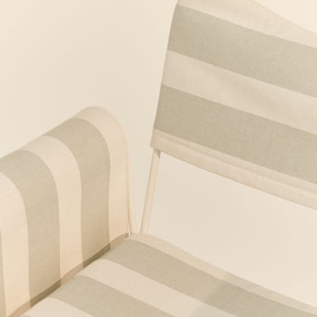 Fauteuil rembourré Tropique tissu gris / Sans franges - Matégot, réédition 50' - Gubi