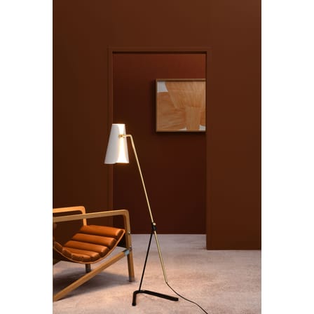 Lampadaire G21 Perforé métal blanc / Liseuse - Réédition 1951, Pierre Guariche - SAMMODE STUDIO