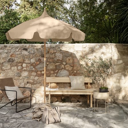 Ombrellone Lull tessuto marrone / Ø 200 cm - Ferm Living