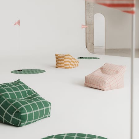 Pouf bambini Vibes tessuto rosa - NOBODINOZ