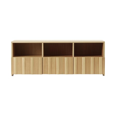 Buffet basso Rib legno naturale / L 120 x P 38 x H 44 cm - Normann Copenhagen