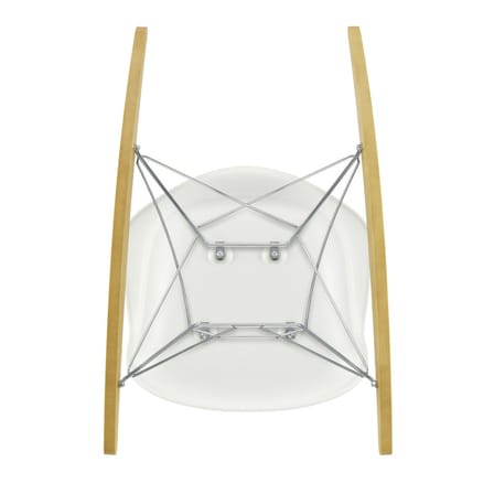 Rocking chair RAR - Eames Plastic Armchair plastique blanc / (1950) - Pieds chromés & bois clair - Vitra