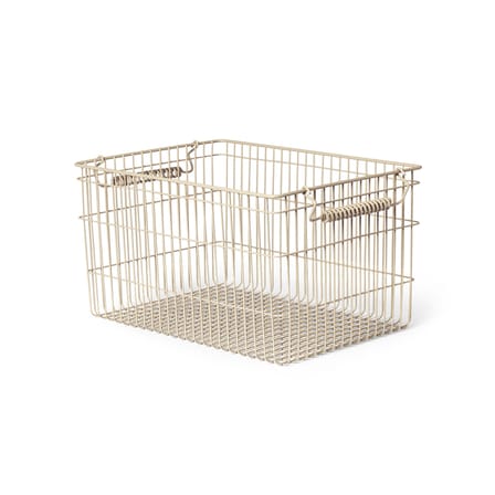 Cala Stackable basket metal beige / Set of 2 -36 x 26 x H 20 cm - Ferm Living