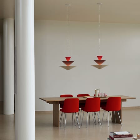 Suspension Gio LN14 métal rouge / LED - Ø 60 x H 39 cm - &tradition