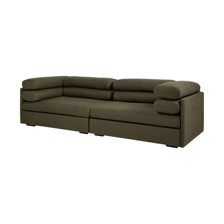Canapé droit Elogio tissu vert / 3 places - L 270 cm / Réédition 1974 - Gubi
