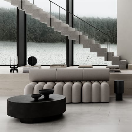 Centre de table Baburu Big céramique noir / Ø 43 x H 18 cm - 101 COPENHAGEN