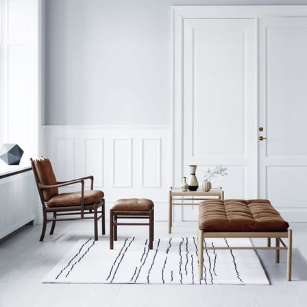 Fauteuil rembourré OW149 - Colonial Chair cuir marron / Ole Wanscher - 1959 - CARL HANSEN & SON