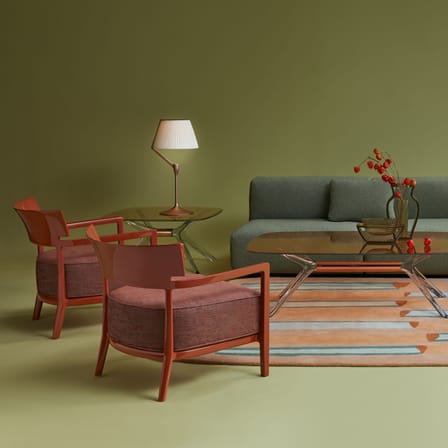 Lampe de table Angelo Stone LED / H 70 cm - Tissu plisssé - Kartell