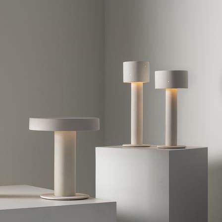 Lampe de table Clara 02 céramique blanc beige / Grès - Ø 14,5 x H 34,5 cm - Serax