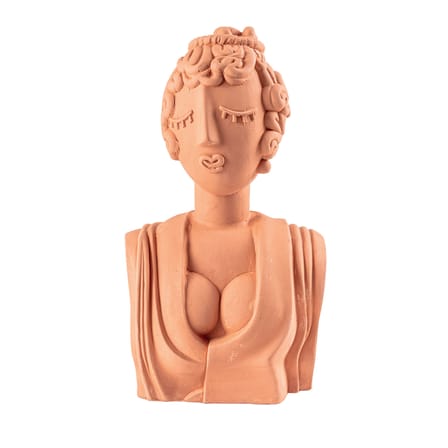 Sculpture Magna Graecia - Bust Poppea céramique orange / H 45 cm - Terre cuite - Seletti