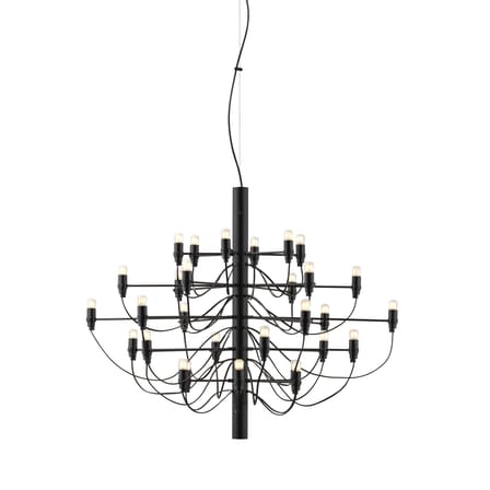Suspension 2097 métal noir / 30 ampoules dépolies INCLUSES - Ø 88 cm/ Gino Sarfatti, 1958 - Flos