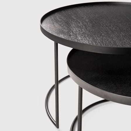 Tables gigognes  bois noir / Ø 62 x H 38 cm + Ø 49 x H 31 cm - Ethnicraft