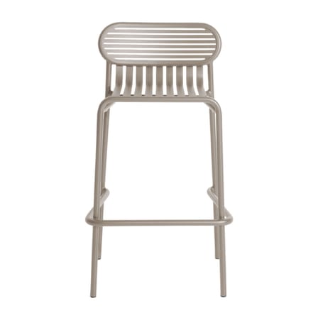 Tabouret haut empilable Week-end métal beige / Aluminium - H 80 cm - Petite Friture