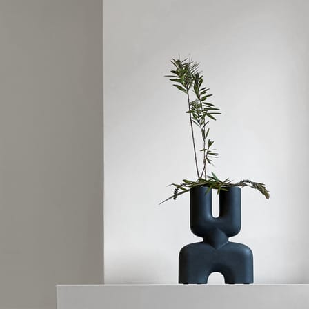 Vase Cobra Double Mini céramique noir / L 22 x H 28 cm - 101 COPENHAGEN
