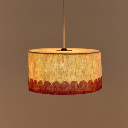 Abat-jour Vibes tissu rouge / Ø 40 x H 18 cm - Lin - NOBODINOZ