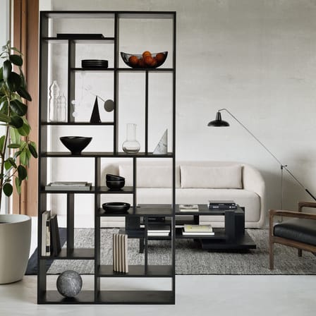 Bibliothèque M Large bois noir / Chêne massif - L 104 x H 219 cm - Ethnicraft