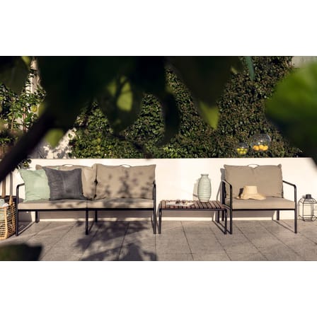 Canapé de jardin 2 places Avon métal tissu beige / L 159 cm - Houe