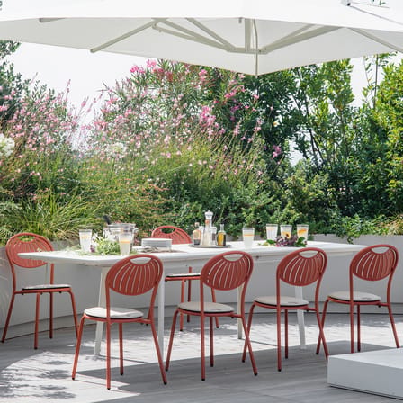 Chaise empilable Coupole métal blanc - Emu