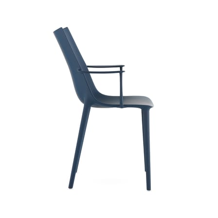 Chaise H.H.H plastique bleu / Soft touch - Recyclé - Kartell