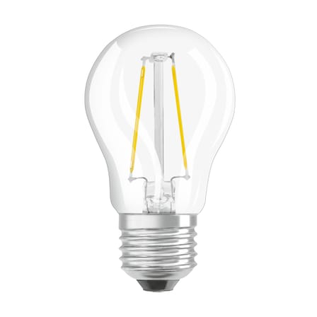 Dimmbare E27 LED-Lampe  glas transparent / Hell Spherical - 4,5W=40W (2700K, Warmweiß) - Osram