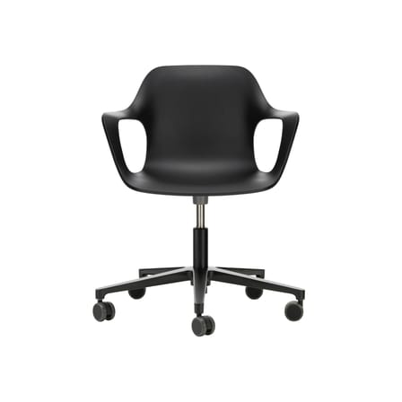 Fauteuil à roulettes HAL RE Armchair Studio plastique noir / Recyclé - Vitra