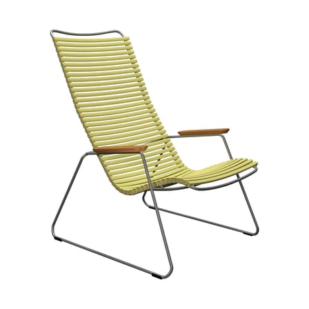 Fauteuil bas Click Lounge plastique jaune / Dossier haut - Houe