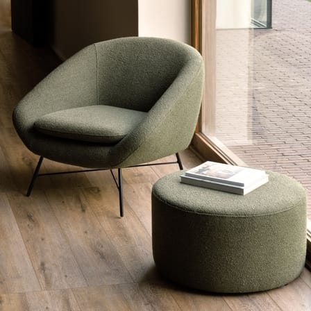 Fauteuil rembourré Barrow tissu vert - Ethnicraft