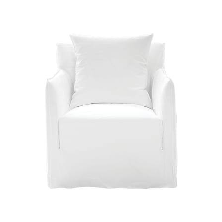 Fauteuil rembourré Ghost 05 tissu blanc - Gervasoni