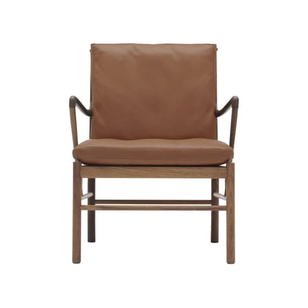 Fauteuil rembourré OW149 - Colonial Chair cuir marron / Ole Wanscher - 1959 - CARL HANSEN & SON