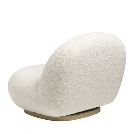 Fauteuil rembourré Pacha tissu blanc / Pierre Paulin - Réédition 1975 - Gubi