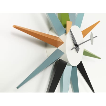Horloge Sunburst Clock bois multicolore / By George Nelson, 1948-1960 / Ø 47 cm - Vitra