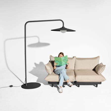 Lampadaire d'extérieur Archigrande métal gris / Surdimensionné - H 233 cm - Fatboy