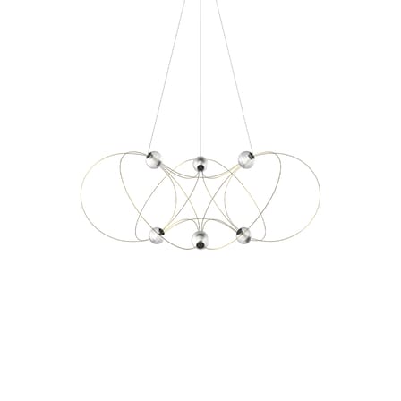 Sospensione Munari 6 metallo oro / LED - Ø 120 x H 45 cm / Versione preassemblata - DCW éditions