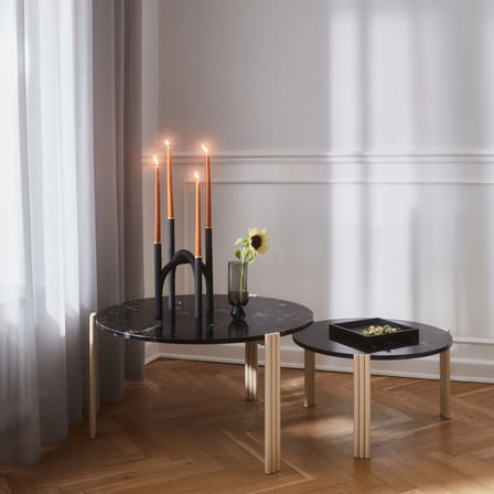 Table basse Tribus pierre noir / Ø 60 x H 35 cm - Marbre / Seconde vie - AYTM