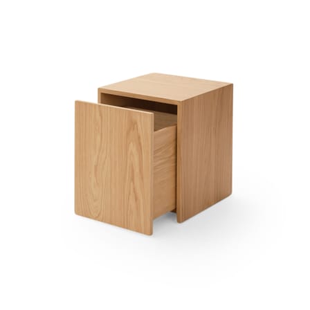 Table d'appoint Mass bois naturel / Tiroir - 40 x 40 x H 47 cm - NEW WORKS