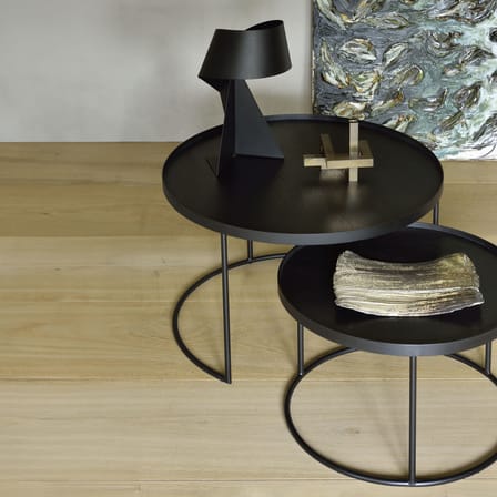 Tables gigognes  bois noir / Ø 93 x H 38 cm + Ø 61 x H 31 cm - Ethnicraft