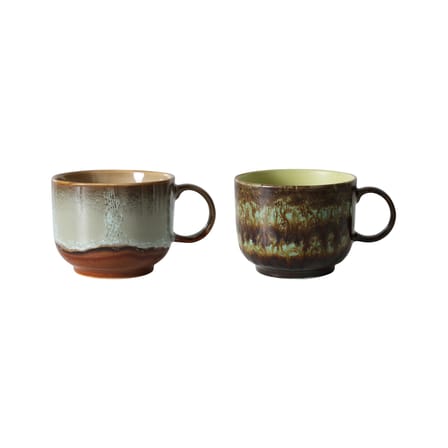 Set de 2 tasses à thé 70s ceramics / 42,5 cl - HK LIVING